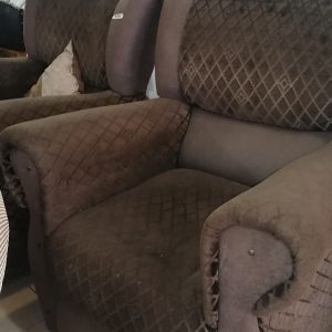High back brown lounge chair